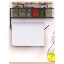 Esmo Home Orret Home Yapışkanlı Metal Raf – Kağıt Havlu Askılı Duvar Tipi Baharatlık ve Şampuanlık, Banyo ve Mutfak Için Uygun, Delmeden Yapıştırmalı Metal Askılı Organizer Raf