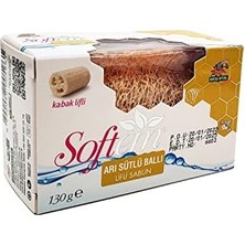 Esmo Home Softem Arı Sütü Ballı Lifli Sabun 130 gr | Doğal Kabak Lifi Içerikli | Peeling Etkili Cilt Temizleyici | Sivilce ve Selülit Karşıtı Doğal Sabun | Paraben Içermez, Renklendirici Içermez