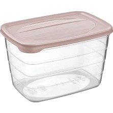 Esmo Home Promosyonca Şeffaf Kapaklı Saklama Kabı Seti, 5 Parça, Kat Kat Düzenleyici (Pembe)