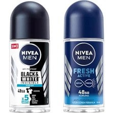 Esmo Home Men Erkek Roll On Deodorant Fresh 50 ml X2 + Men Erkek Roll On Deodorant & Invisible Fresh 48 Saat Anti-Perspirant Koruma 50 ml