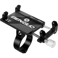 Esmo Home Metal Motorsiklet Bisiklet Cep Telefonu Tutucu - Alüminyum Alaşım Darbeye Dayanıklı Paslanmaz - 360 Derece Evrensel Siyah