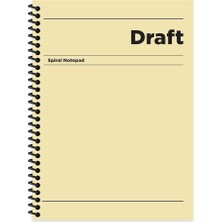 Sprout Store Color Kareli Sert Kapak Spiralli Draft Defter Sarı 17X24