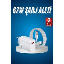 Urfakent Hızlı Şarj Aleti Adaptörü Kablo Seti 67W Uzun Ömürlü Beyaz