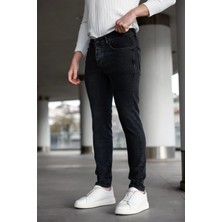 Modamesto Erkek Antrasit Slim Fit Likralı Jean Pantolon