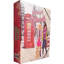 Sprout Store Klasör Kız Figürlü 1 Adet Ipli Klasör 32X24X6 cm Okul Öğrenci Klasörü Lastikli Çanta Ipli Dosya Forever