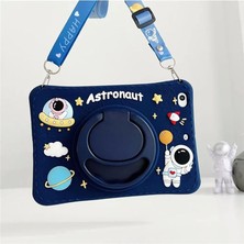 Sprout Store Standlı Askılı Karakterli Çocuk Kılıfı Samsung Galaxy Tab S10 Fe / S9 Fe 10.9 / S9 11 Inç ile Uyumlu- Astronot