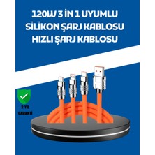 Urfakent 120W Şarj Destekli 3’ü 1 Arada Çoklu Şarj Kablosu – 1.2 Metre