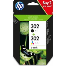 Sprout Store 302 2'li Paket Siyah/üç Renkli Orijinal Mürekkep Kartuşları Combo Paketi Sayfa Verim B 190 / Tri 165 (P/n X4D37AE)