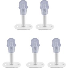 Sprout Store Kapı Stoperi Beyaz 8 cm Metal Kapı Tamponu Durdurucu Tutucu Kapı Stopu Silikonlu 5 Adet