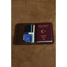 Akronium Leather Hakiki Deri El Yapımı Pasaport Cüzdanı