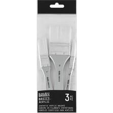 Sprout Store Basics 3699369 Sentetik Fırça Seti, 3 Düz Fırça – Kısa Sap, Akrilik Boyalar Için, Maksimum Performans, Yüksek Esneklik ve Kullanım Ömrü – Fırça Seti 3 Adet