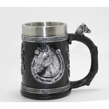 Urfakent 3D Kabartmalı At Büstü Paslanmaz Çelik Kupa Bardak ALK4475