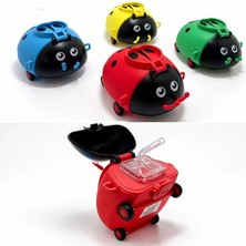 Urfakent Uğur Böceği Tasarımlı Tekerlekli Çocuk Su Matarası Pipetli ve Askılı Okul Suluğu ALK4656