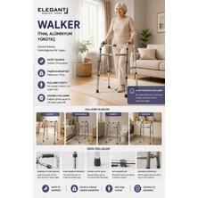 EyluX Shop Ithal Walker Yürüteç Hasta Yaşlı Yürüme Desteği Baston Tutamak Destek 4 Ayaklı Katlanabilir