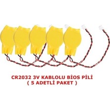 Afila CR2032 3V 2 Kablolu Bios Pili (5'li)