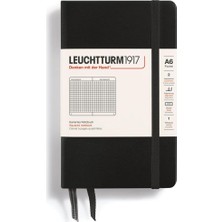 Lidyahan Store Not Defteri Cep Boy (A6), Sert Kapak, 187 Numaralandırılmış Sayfa, Kareli, Siyah