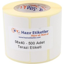 CetKing Termal Terazi Etiketi 58MM x 40MM Ruloda 500 Adet 40MM Kuka Çapında Direk Termal Transfer Etiketi
