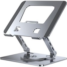 CetKing 360° Döner Metal Laptop ve Notebook Standı – Yükseklik Ayarlı, Ergonomik, Katlanabilir, 17 Inç’e Kadar Uyumlu, Isı Dağılım Tasarımlı, Taşınabilir Laptop Tablet Tutucu | ZR747