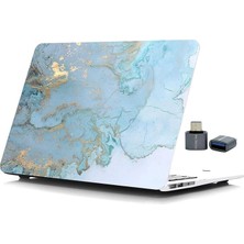 Lidyahan Store Macbook Air M1 Kılıf 13 Inç Uyumlu Koruyucu Sert Kapak Darbe ve Çizilmelere Karşı Lazer Baskılı Mermer Desenli Touchıd M1 Air A2337 A2179 A1932 Mavi