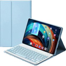 Lidyahan Store Galaxy Tab S8 Ultra/s9 ULTRA/S10 Ultra ile Uyumlu Kılıf Kablosuz Klavyeli Case Mobax Türkçe X900 X910 X920 Mavi