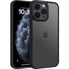 CetKing iPhone 11 Pro ile Uyumlu Mat Hybrid Metal Materyal Kamera Korumalı ve Metal Tuş Takımlı Silikon Arkası Polikarbonat Premium Siyah Kılıf (11 Pro)