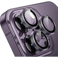 Lidyahan Store 14 Pro Max/14 Pro Ile Uyumlu Cmcov Kamera Lens Koruyucu Kolay Tak Çıkar Ergonomik Ince Tasarım Kırılma ve Çizilme Önleyici Derin Mor