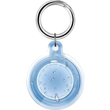 CetKing ile Uyumlu Kılıf Su Geçirmez Ultra Şeffaf Görünümlü Kılıf ve Anahtarlık, Sert Silikon Şeffaf Renkli (Mavi)