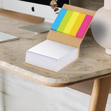 Lidyahan Store Dönüşümlü Sert Kraft Kapaklı Renkli Yapışkanlı Post-It Küp Notluk