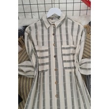 Moda Morfo Eteği Püsküllü Gömlek -Bej