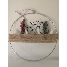 Özgürce Renkli Çiçekli Hasır Ipli Kapı Süsü, 30 Cm, Şık ve Doğal Görünüm