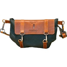 CetKing Çantası, Motosiklet Gidon Çantası, Deri, Geçme Kilitli (Yeşil)