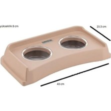 Alvera Collection Ikili Mama ve Su Kabı Krem 2 x 300 ml Kristal Cam Hazneli