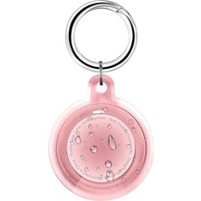 Misda Store ile Uyumlu Kılıf Su Geçirmez Ultra Şeffaf Görünümlü Kılıf ve Anahtarlık, Sert Silikon Şeffaf Renkli (Pembe)