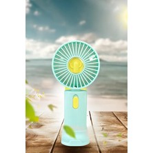 Thentech Telefon Koyma Aparatlı Mini Fan Serinletici Ayaklı Şarjlı El Fanı Şarjlı Telefon Standlı Pervane