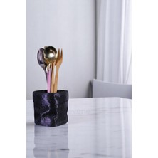 Özgürce Şık Siyah Dik Kaşıklık, Tezgah Üstü Dekoratif Organizer