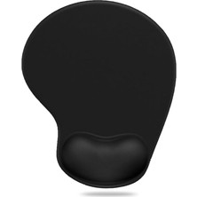 Lidyahan Store - Elips Bilek Destekli Mouse Pad | Konforlu, Kaymaz Taban, Ergonomik, Yumuşak, Ev,ofis (Siyah)