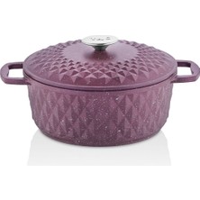 Taç Carabella Döküm Derin 26 cm Döküm Kapak Tencere Lila