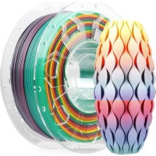 CetKing Pla Filament 1,75 Mm, 3D Yazıcı Filamenti, 1,0 kg (2,2 Lbs) Makara, Çözgü Arttırılmış Tokluk Yok, Boyutsal Doğruluk ± 0,03 mm Baskı Filamenti, 3D Yazıcılar Için (Yağmur Yayı)