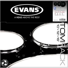 Evans Etp-Onx2-R Onyx 10, 12, 16 Inç Siyah Bateri Tom Derisi Seti (Rock Kit) | Siyah Kumlu Bitiş, Çift Katmanlı Yapı, Karanlık ve Derin Ton