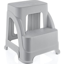 Leaf Shop Life Merdivo Büyük Boy Basamaklı Merdiven – Sağlam, Pratik, Ev Içi Kullanıma Uygun ve Kaymaz Taban (Gri)