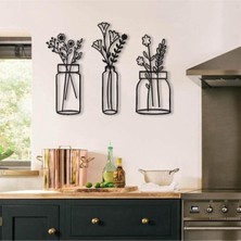 Özgürce Şık 3mm Siyah Mdf Duvar Saksısı, Modern Dekor Parçası