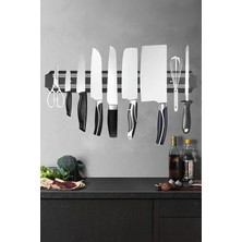 Özgürce 55 cm Dekoratif Mıknatıslı Bıçak Askısı, Mutfak Düzenleyici, Metal Tutucu