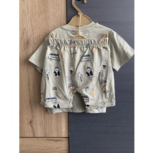 Air Baby Erkek Bebek Yazlık 2’li Takım Baskılı Kısa Kollu Tişört ve Şort Set Pamuklu Günlük Kombin