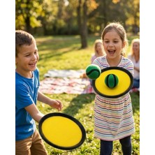 Prativas 2 Kişilik Cırt Cırtlı Top Yakalama Oyunu Seti Bahçe Park Plaj Eğlencesi