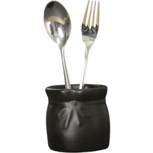 Özgürce Şık Siyah Dik Kaşıklık, Tezgah Üstü Dekoratif Organizatör