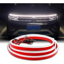 Lidyahan Store Insignia ile Uyumlu Kaput Ledi, Gündüz Ledi, Silikon 150CM Beyaz Araç Kaput LED Şerit