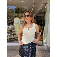 Busem Askılı Modal Düğmeli Pamuk Bluz