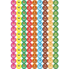 Lidyahan Store Adet Çocuk Hayvan Bitki Temalı Sticker Öğretmen Etiketi 3 * 3 Çıkarma Seti