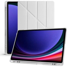 CetKing Tab S10 Fe 10.9 Inç Ile Uyumlu Kalemlikli, Uyku Modlu, Mıknatıslı, Üçgen Standlı, Darbeye Dayanıklı Kaplama Akıllı Kılıf (Gri, Galaxy Tab S10 Fe 10.9 Inç)