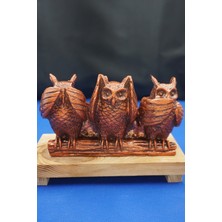 Özgürce Sevimli Baykuş Biblo Seti, Dekoratif ve Hediyelik Aksesuar, 18X10 cm